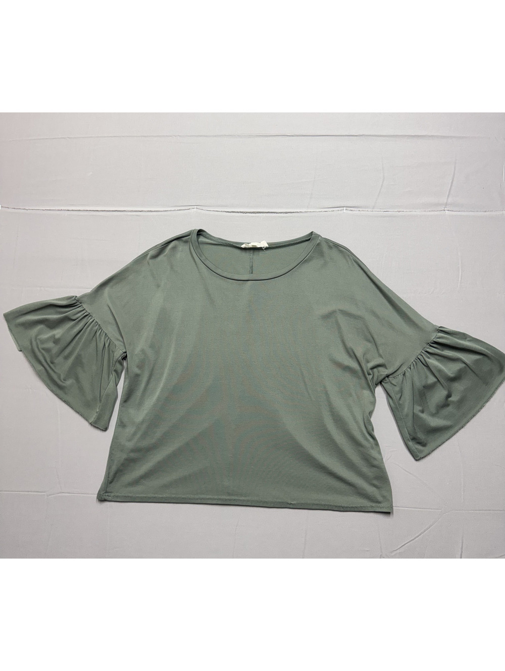 No Comment Womens Bell Sleeve Modal Knit Top Size Adult S Green Boho Minimal